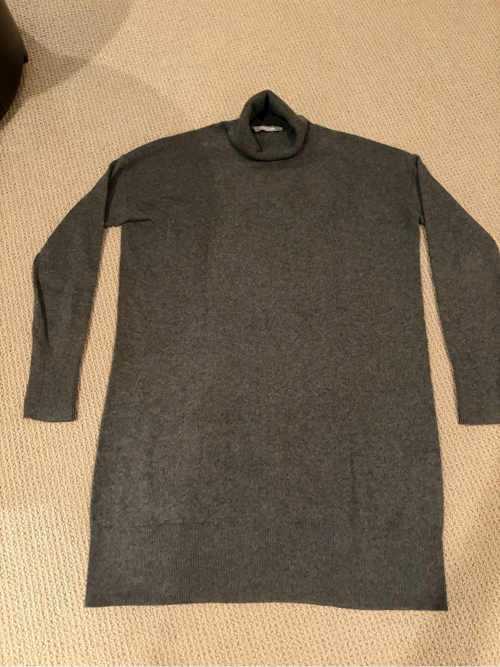 Everlane 100% cashmere Heathered Green Turtleneck Sweater dress size Small